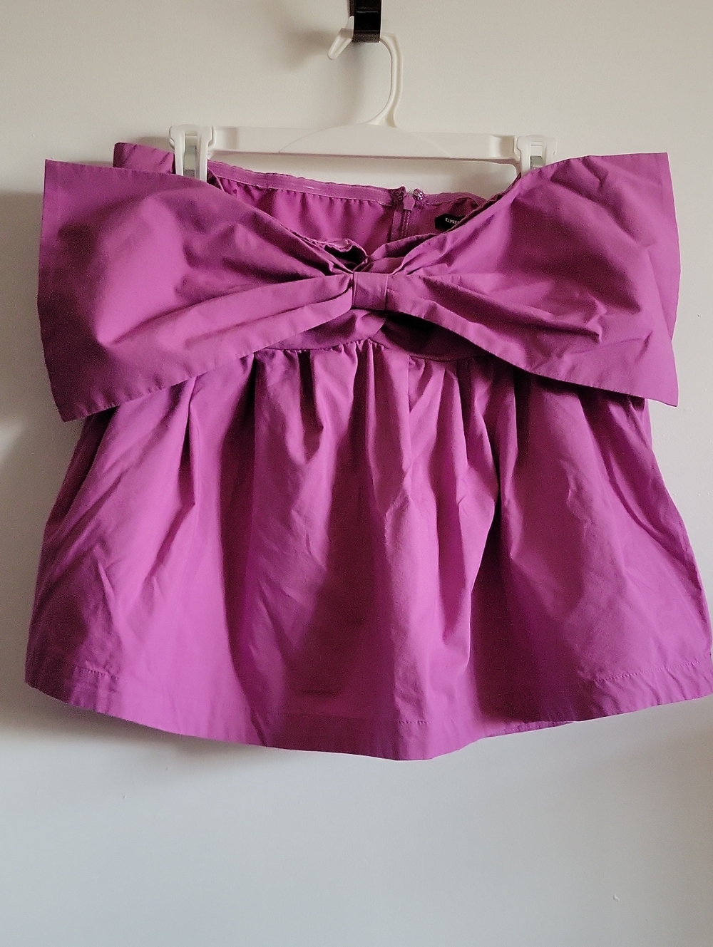 Strapless Bow-Accent top in Light Purple